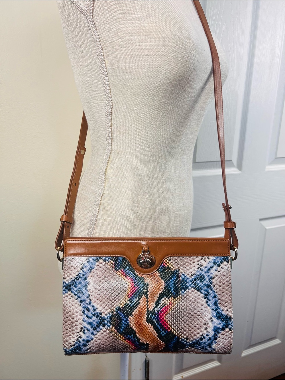 Brahmin Multi Eliasson Alonna Crossbody Bag Snake Leather
